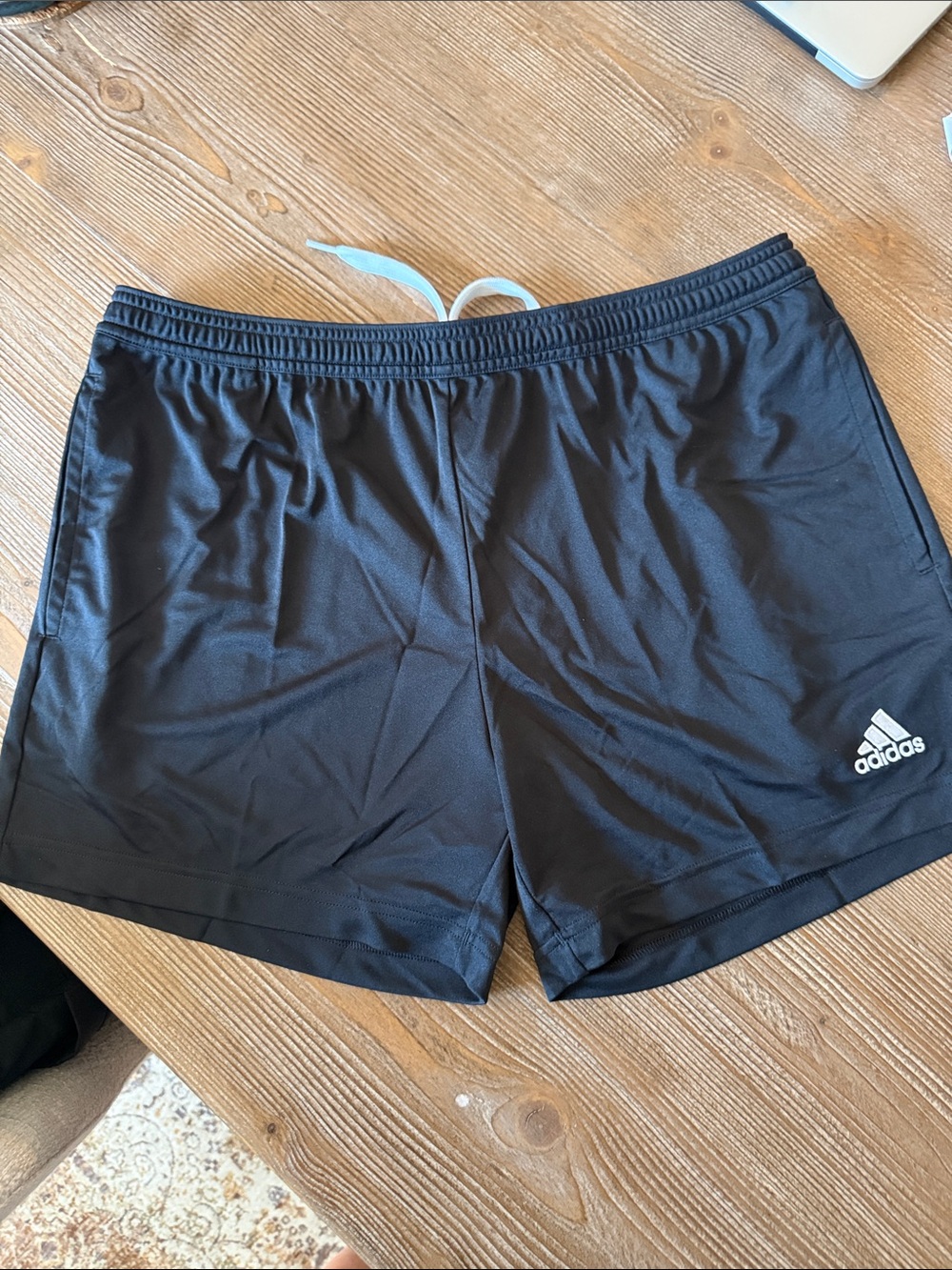 adidas Black Women's Athletic Shorts with White Logo